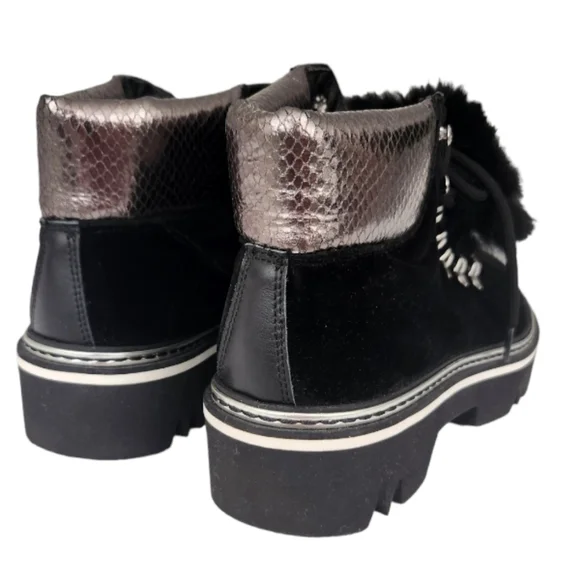 Pollini Velvet Lace Up Booties - Picture 8 of 11